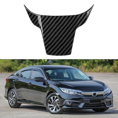 Image of Steering Wheel Decal for Honda Civic 2016 2017 2018 2019 2020 2021 Accessories ABS Carbon Fiber Interior Stickers