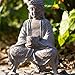 Home Buddhas Statue Solar Power Flickering LED Garden Light Meditations Buddhas Figures Spiritual Room Decorations Solar Buddhas Statue