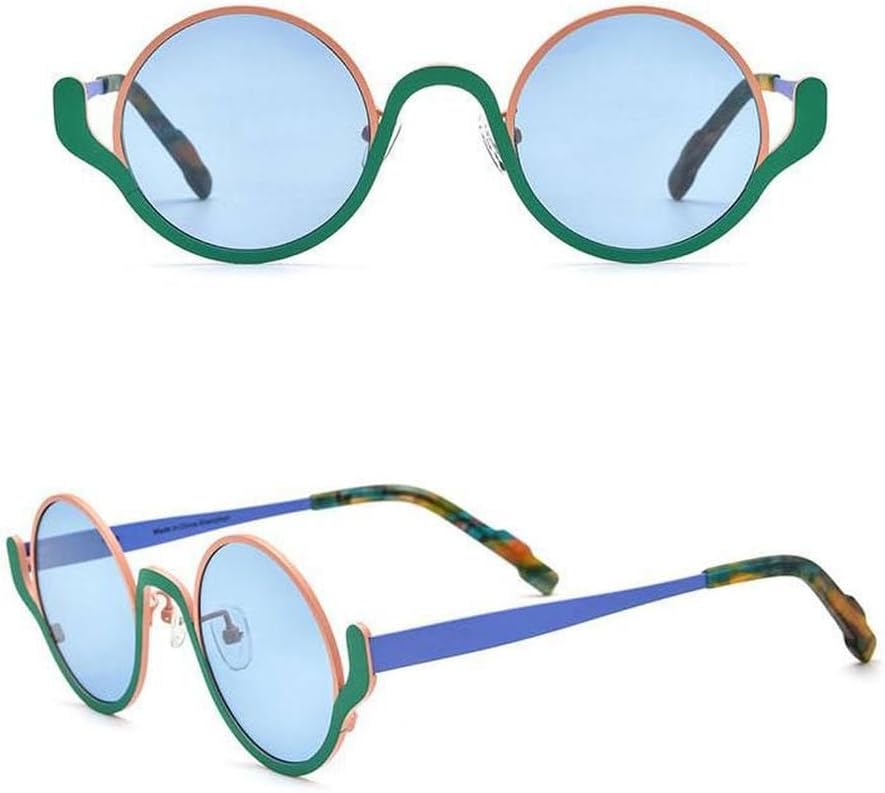Round Pure Titanium Women's Driving Mirrors Trendy Men's Funny Sunglasses Women Light Luxury Outdoor Sunshades