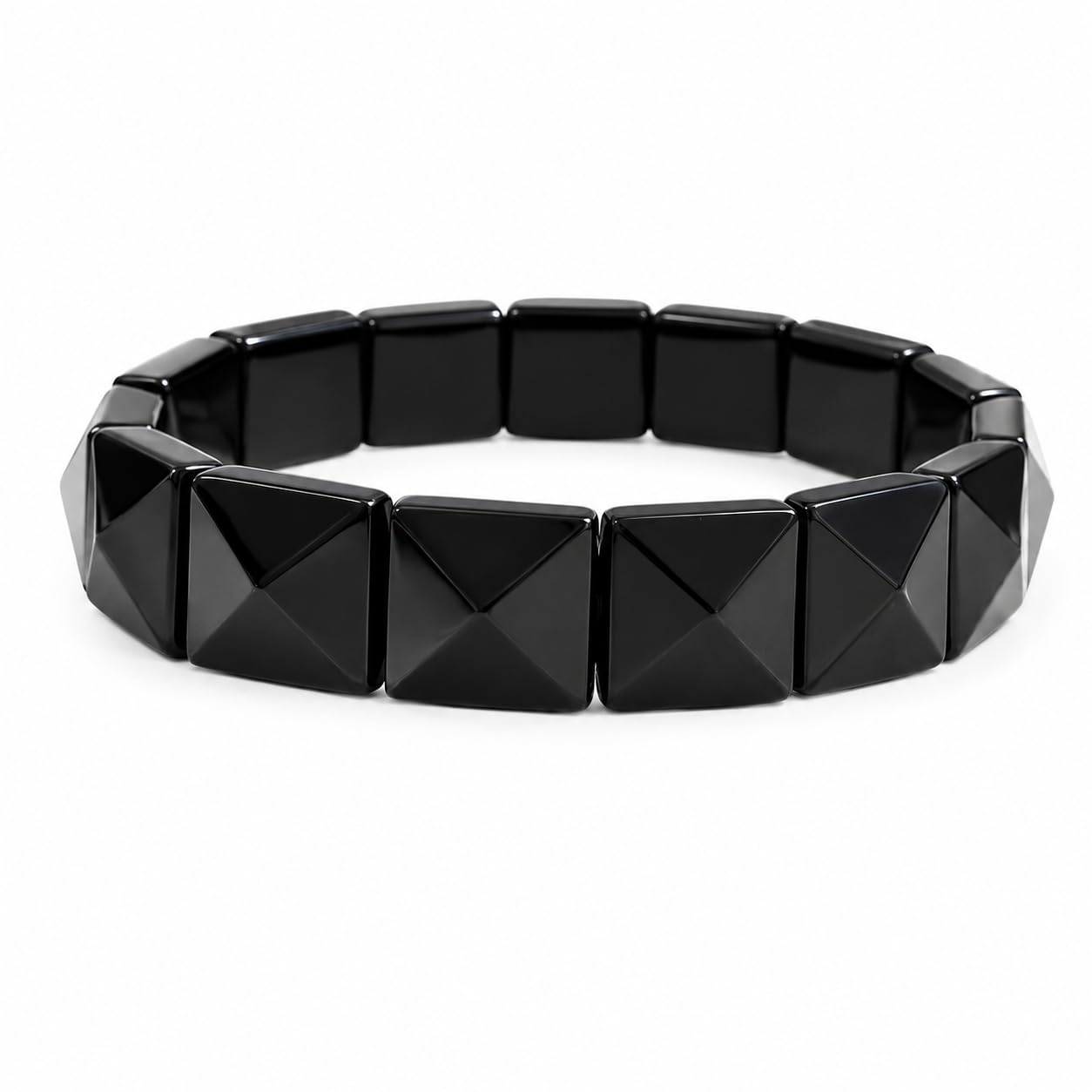 Black Obsidian Stone Strand Bracelet for Unisex, Contemporary Style, One Size, 10 Grams, 10 Centimeters-image-27