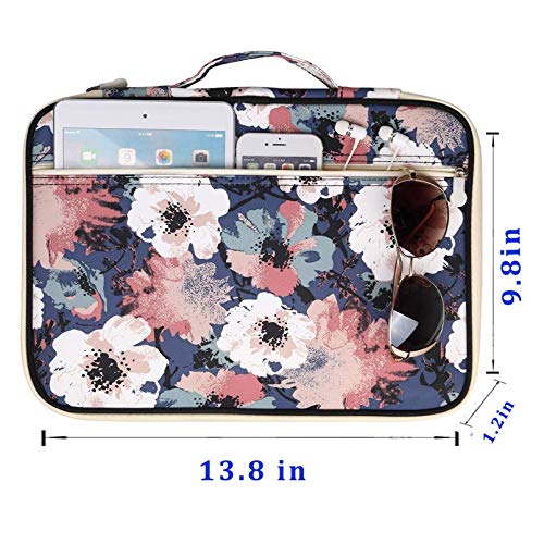 Jakago Multi-Functional Portfolio Travel File Organizer Business Waterproof A4 Document Bag Zippered Case Pouch For Notebook, Ipad, Journals, Sketchbooks Carrying Case (Flower) #TOP5