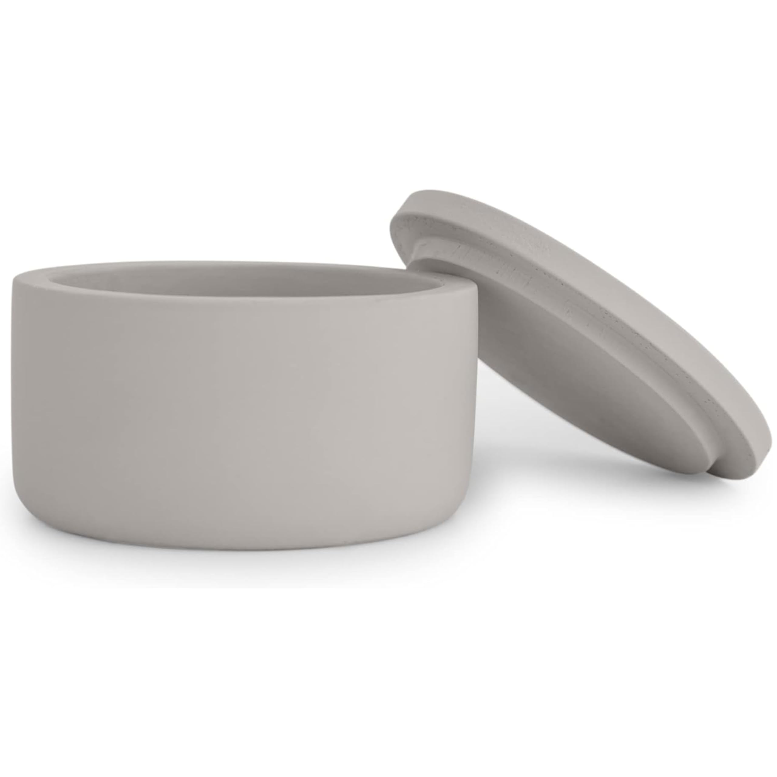 14 oz Candle Jars with lids Holder - Mini Matte Empty Concrete Candle Jars - Handmade Cylinder Home Decor, Concrete Candle Jars for Making Candles, Flower Vase, Pencil Holder - Light Grey