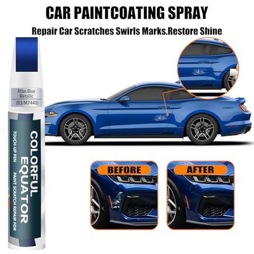 Image of B3 /M7440 Atlas Blue Metallic Touch Up Paint for Ford, Car Paint Pen Scratch Repair Two-In-One Touch Up Paint, Premium Car Scratch Remover for Deep Scratches
