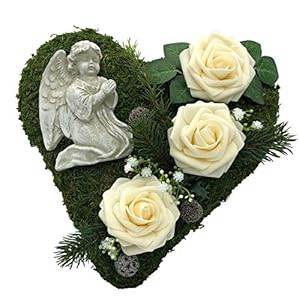 Radami Moosherz mit Rosen und Engel Gesteck