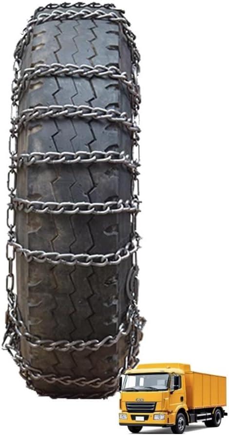 2pcs 9mm Snow Chains for Trucks & SUVs – Reinforced Anti-Skid Chains –Easy On and Off for Ice & Snow 315/70R22.5 9mm 10.00-20