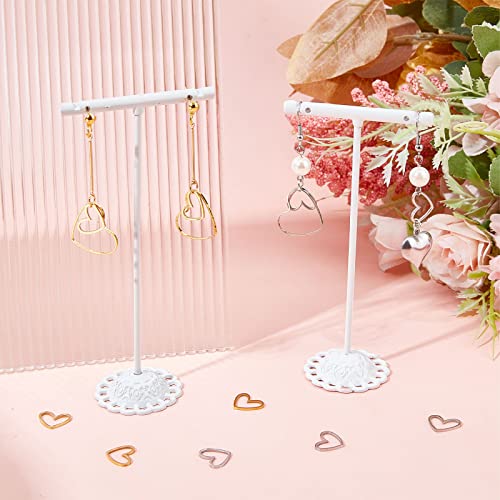 SUNNYCLUE 1 Box 40Pcs Valentines Day Open Bezels Heart Charms Linking Rings Stainless Steel Heart Charm Frame Love Links Connectors Metal Charm for jewellery Making Charms Earrings DIY - Image 4