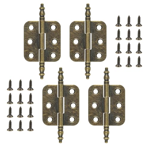 JJWNMLL 4pcs Bisagras antiguas, 70 x 34 mm Mini Bisagras de Bronce Antiguo, Decorativas Bisagra Antiguas para Armario, Muebles, Caja de Madera
