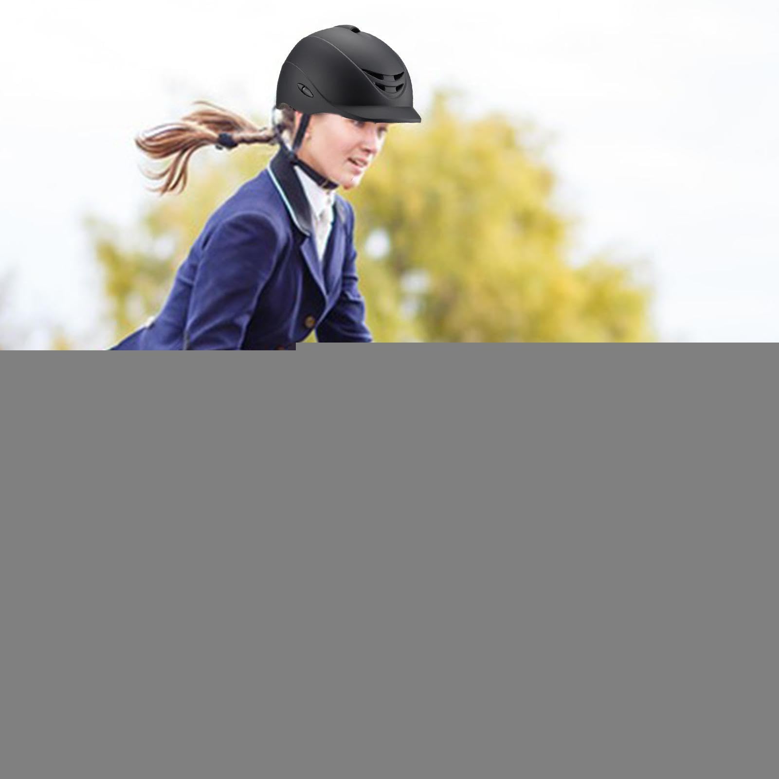 Casco de equitación para mujeres y hombres, fácil de llevar, equipo de equitación, adulto Exxe Ntial Ii Casco de equitación - Ligero Protección Escolar Casco Para Jinetes, Negro