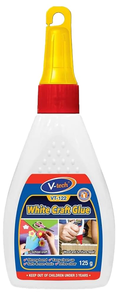 VTech White Craft Glue | Crafting Glue | Office & School Supplies | Strong Bond | Easy Clean Up | Non-Toxic & Dries Clear (125g)