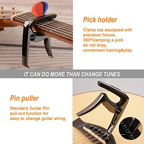 Capodastre de guitare pour guitare acoustique et guitare électrique – Pince de guitare 3 en 1 avec support pour… - Les Beatles, Paul McCartney, John Lennon, RIngo Starr, George Harrison Capodastre de guitare pour guitare acoustique et guitare électrique – Pince de guitare 3 en 1 avec support pour… – Image 3