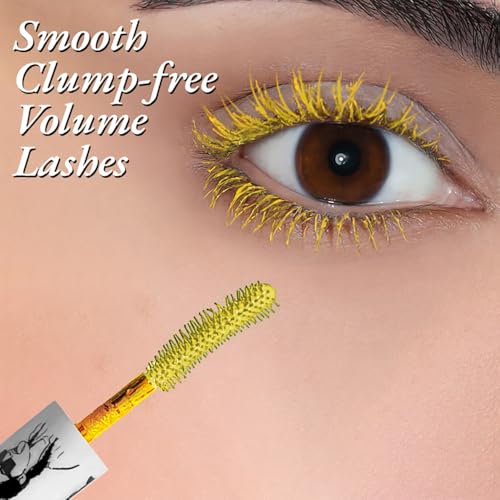 Image of Elitty Pop Colored Lush Lashes Mascara - YOLO (Yellow), Waterproof, Smudge proof, Curling and lengthening, Infused with Witch Hazel and Almond Oil, Vegan & Cruelty Free -5 ML Each