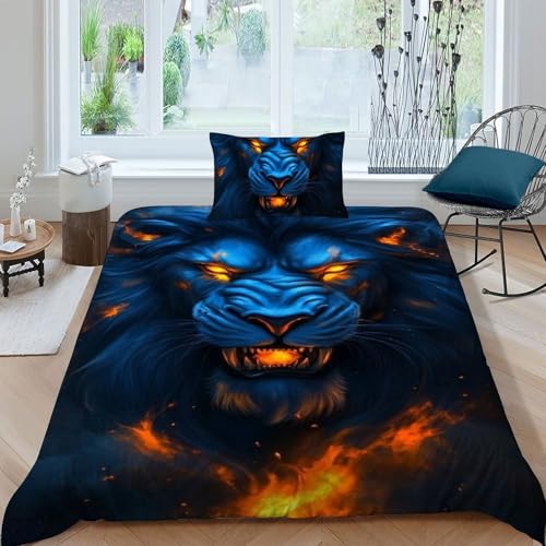 Housse de couette single 135x200 microfibre animaux imprimé 3D