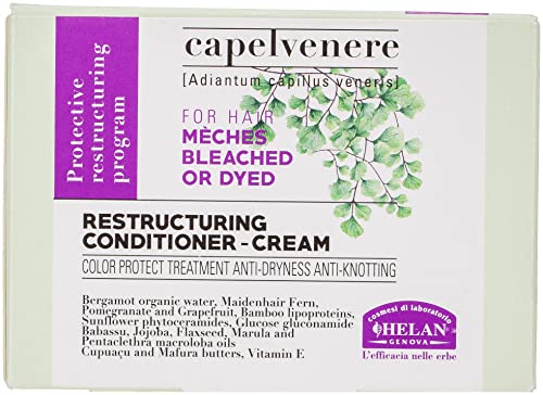 Helan Capelvenere, Restructuring Conditioner in Cream for Bleached Dyed & Treated Hair with Jojoba Oil, Vitamin E & B5 - Image 2