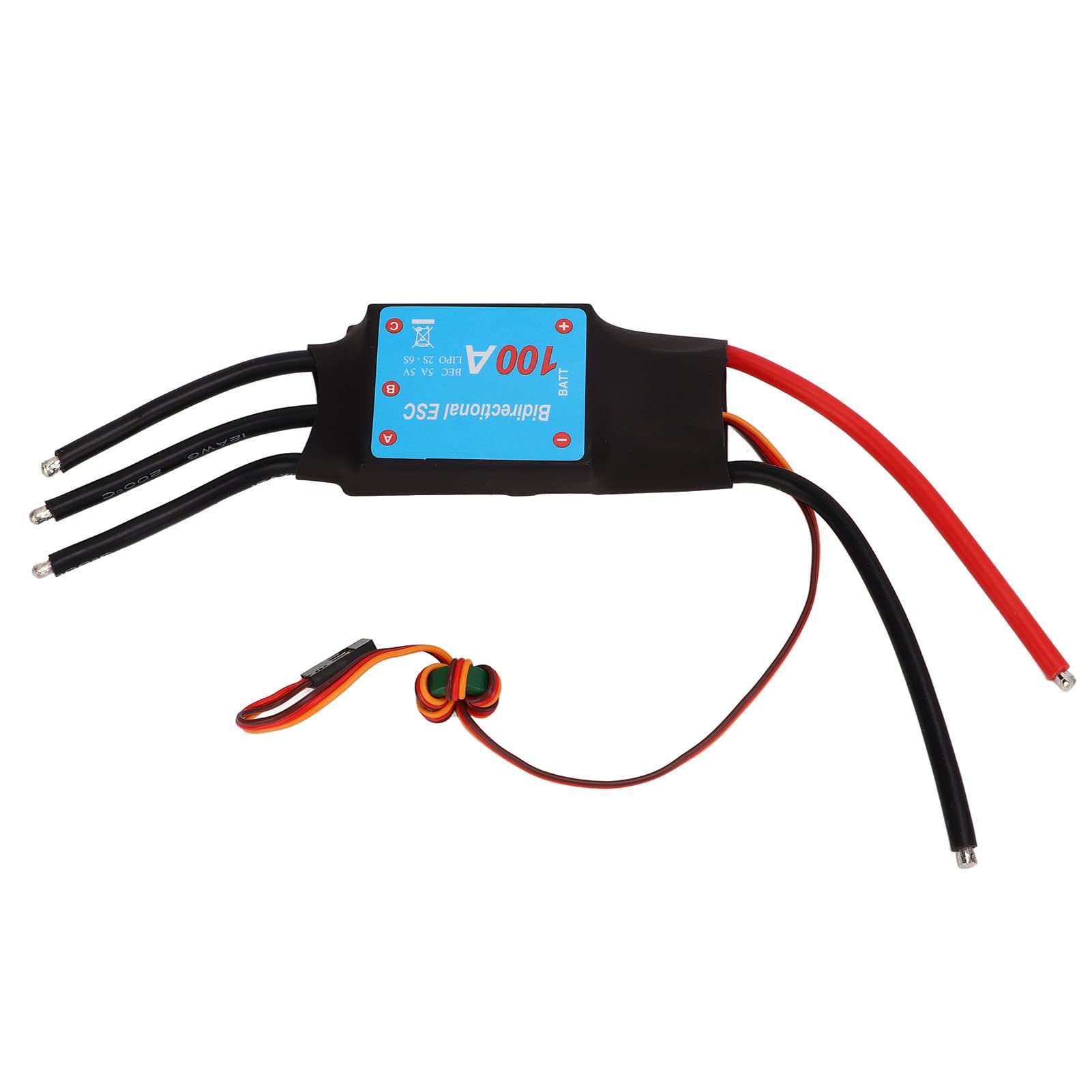 RC Boat 100A ESC bezszczotkowa czarna edycja z wyjściem 5 V 5 A BEC i funkcją automatycznego uczenia się do precyzyjnej kontroli łodzi RC, w tym wydajność śmigieł podwodnych