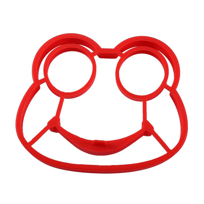 Breakfast Omelette Mold Easy To Clean Custom Silicone Pancake Dog Frog Egg Fired Mould (Red-Frog)