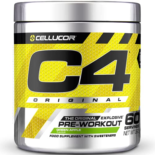 C4 Original - Suplemento en polvo para preentrenamiento - Manzana verde | Bebida energética para antes de entrenar | 150 mg de cafeína + beta alanina + monohidrato de creatina | 60 raciones