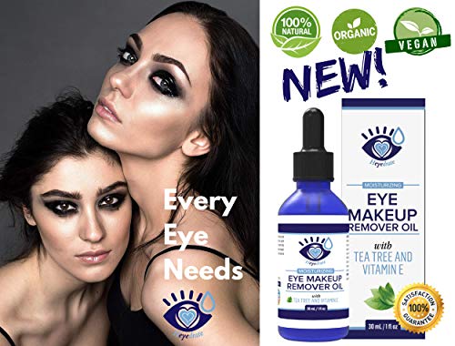 Gentle, Waterproof Eye Makeup Remover - Moisturizing and Organic with Vitamin E and Tea Tree Oil to Support Healthy Eyes (1-Pack)
