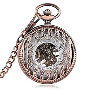Mechanisch zakhorloge heren dubbele jager gouden Romeinse cijfers met ketting