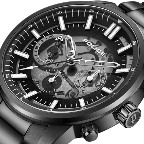 Image of Police Quartz Multifunction Black DIAL Stainless Steel Strap Watch for Men-PLPEWJK2227003SW
