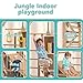 5-in-1 Indoor Playground Swedish Ladder Jungle Gym with Swing,Pull-Up Bar,Rope Ladder,Climbing Wall,Slide and Gymnastic Rings for Kids Ages 4-8