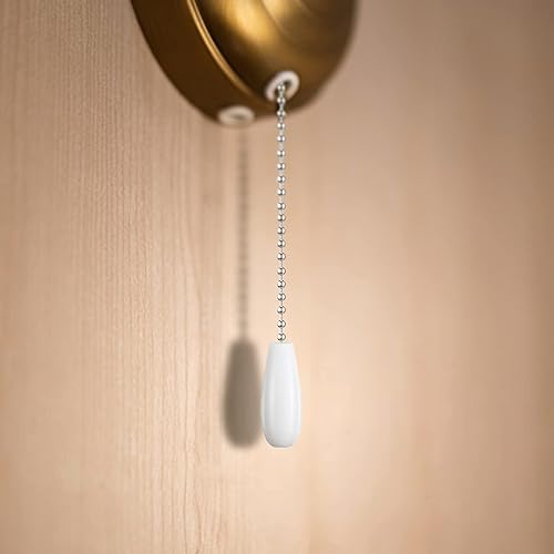 Miniatura 5 de Dotlite Extensor de cadena para ventilador de techo 2 cadenas de extensión decorativas de madera 12 pulgadas de iluminación y ventilador con cuentas