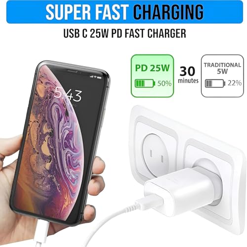 Image of Umake 25W Super Fast Charging Adapter with Type-C Cable, Fast Charger with Smart IC Protection Compatible with Samsung Galaxy S26 /S25 /S24 /S23 Ultra (BIS Certified)