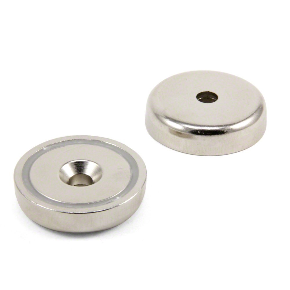 N42 Aimant N42 Néodyme Pot - 48mm de diamètre x 11,5mm D'Épaisseur x 8,5mm C/Évier 90Kg Pull - Pack de 40
