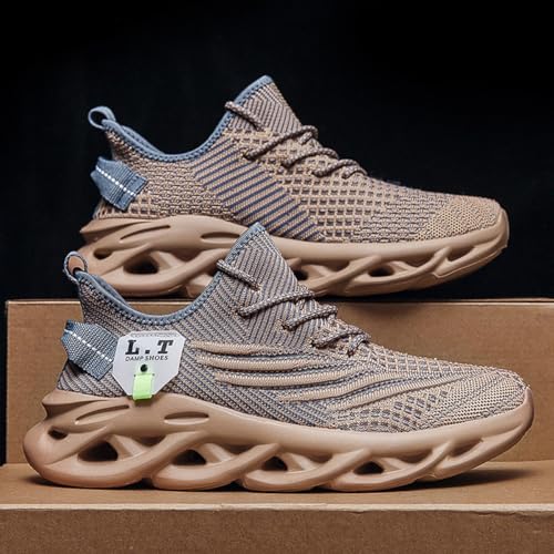 Image of EGMPDA Mens Shoes Running Slip On Tennis Walking Shoes Lightweight Breathable Sneakers for Gym Work Casual Soft Sole Trainers Non Slip Athletic Footwear