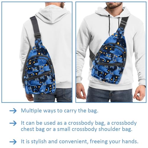 Mochila cruzada de gato ligera para senderismo y viajes con riñonera multicolor 3