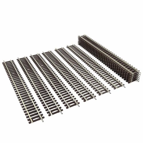 HO Scale Code 100 Straight Track Copper-Nickel Rail with Joiner (Straight Tracks-12PCS)