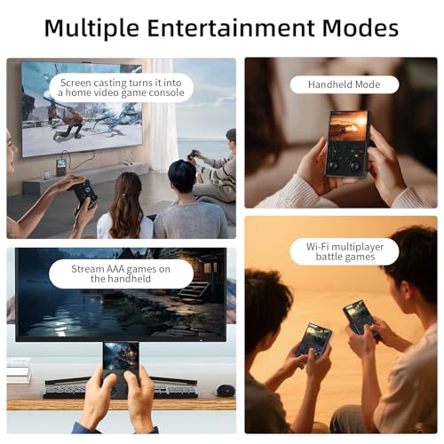 Image of RG35XX Pro Retro Handheld Game Console , RG 35XXPro Support HDMI TV Output 5G WiFi Bluetooth 4.2 , 3.5 Inch IPS Screen Linux System Built-in 64G TF Card 4353 Games(Black-NWE)