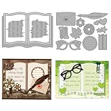 MAYJOYDIY Fustelle in metallo per libri letterari, fustelle con piume, buste, stencil per ...