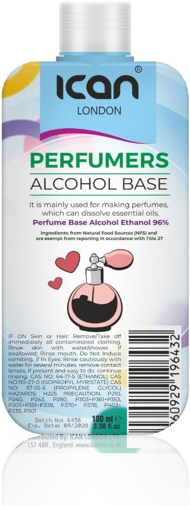 ican London Perfumers Alcohol Base DIY Perfume Base Make your own Perfume 100ml