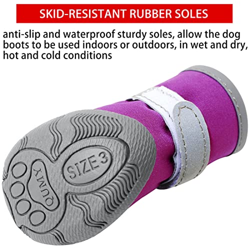 Qumy Dog Shoes For Small Dogs, Puppy Dog Boots & Paw Protector For Winter Snow Day, Summer Hot Pavement, Waterproof In Rain Weather, Ourdoor Hiking, Indoor Hardfloors With Anti Slip Sole Purple Size 2 #TOP4