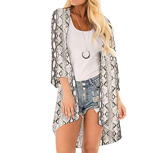 Chiffon Shawl Leopard Print Kimono Cardigan Top Cover Up Blouse Beachwear Women