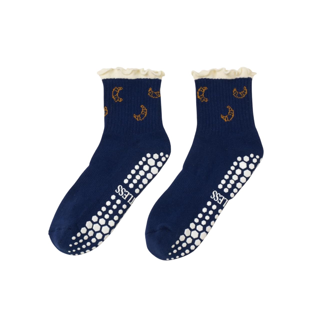 Shapes Studio Ruffle Pilates Grip Socks for Women, Cute Non-Slip Grippy Socks for Reformer, Barre, Yoga &amp; Studio Workouts
