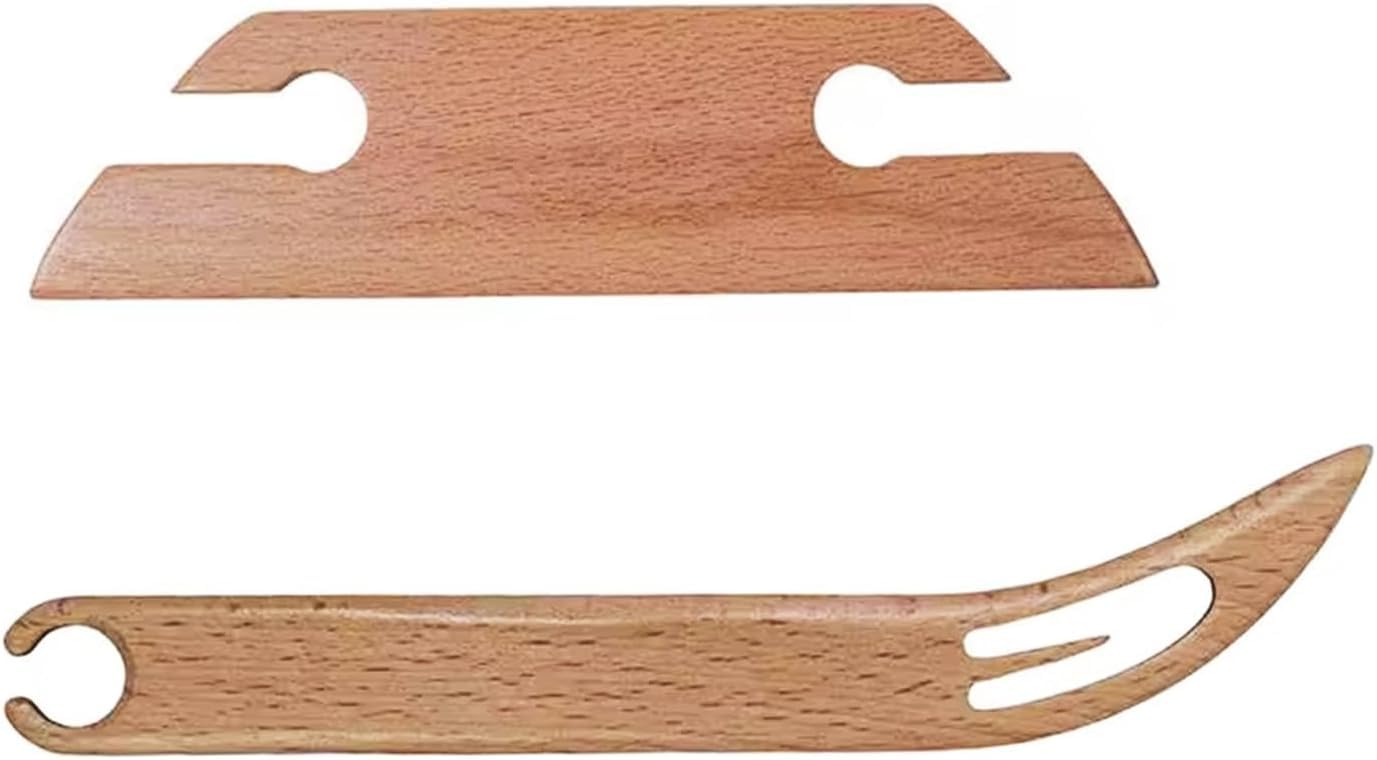 AROYEL Wooden Beveled Inkle Weaving Shuttle Kit,Handcrafted Knitting Weaving Loom Tools Shuttle for Weaving DIY Craft Sewing Tools (C)