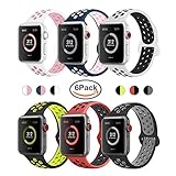 AdMaster for Apple Watch Bands 42mm,Soft Silicone Replacement Wristband for iWatch Apple Watch Series 1/2/3 - M/L 6pack