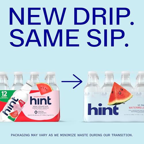 Image of Hint Fruit-Infused Bottled Water, Watermelon - Sugar Free Flavored Water with Zero Calories, Naturally Flavored, and No Artificial Sweeteners - 16 Fl Oz (Pack of 12)