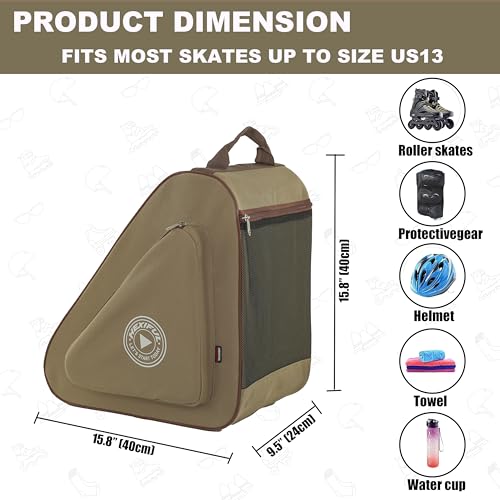 Image of HEXIFUL Skate Bag for Ice, Inline, Roller & Quad Skates - Kids & Adults
