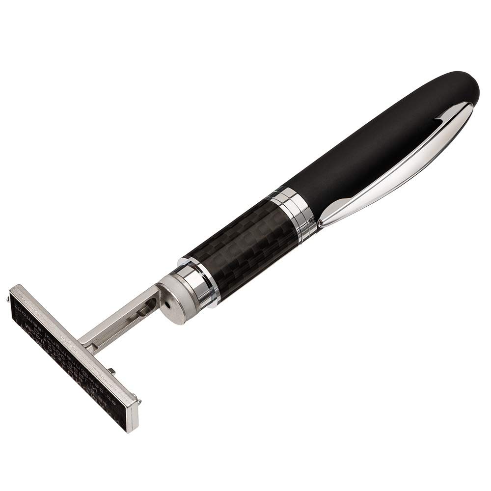 Kugelschreiber mit Stempel – Heri Promesa Rollerball 3in1, Schwarz