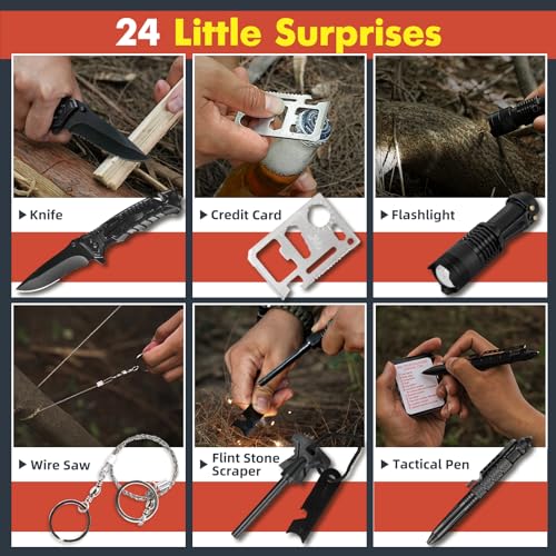Image of VEITORLD Gifts for Men Dad Husband Him Fathers Day, Survival Gear and Equipment 12 in 1, Survival Kits, Cool Unique Fishing Hunting Anniversary Birthday Gifts for Him Teen Boy Boyfriend Women