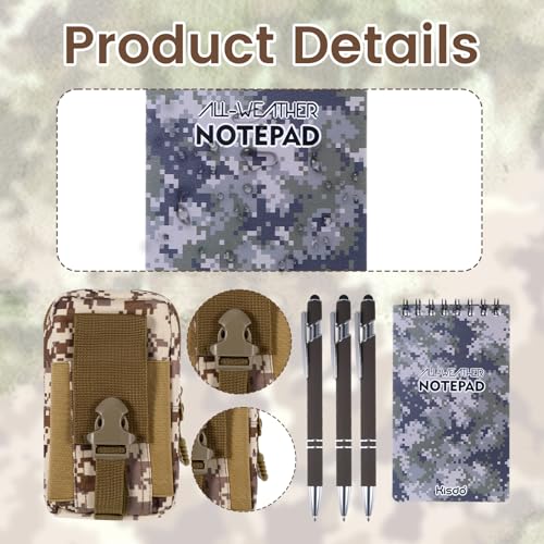 Cahier imperméable bloc-notes tout temps de poche petit format avec stylo étanche - 3