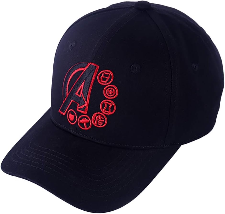 Gankchen Avengers Endgame 6 Hero Logos Hats Size Adjustable Cap Baseball Caps Balck (A2)