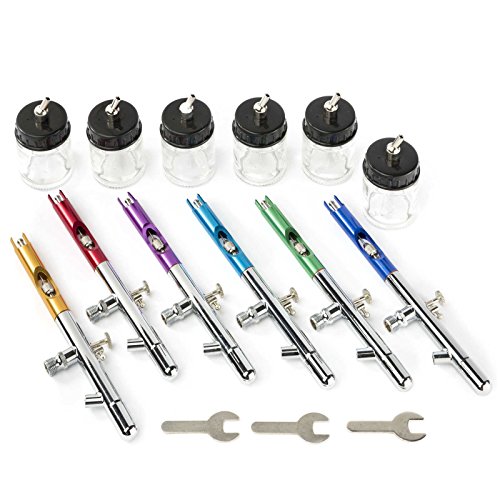 Pointzero Pz-12Xs Dual-Action Six Airbrush Set W/Carry Case #TOP2