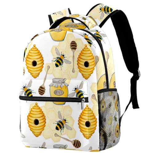 Sac à dos d'école abeilles et pot de miel multicolore 40cm