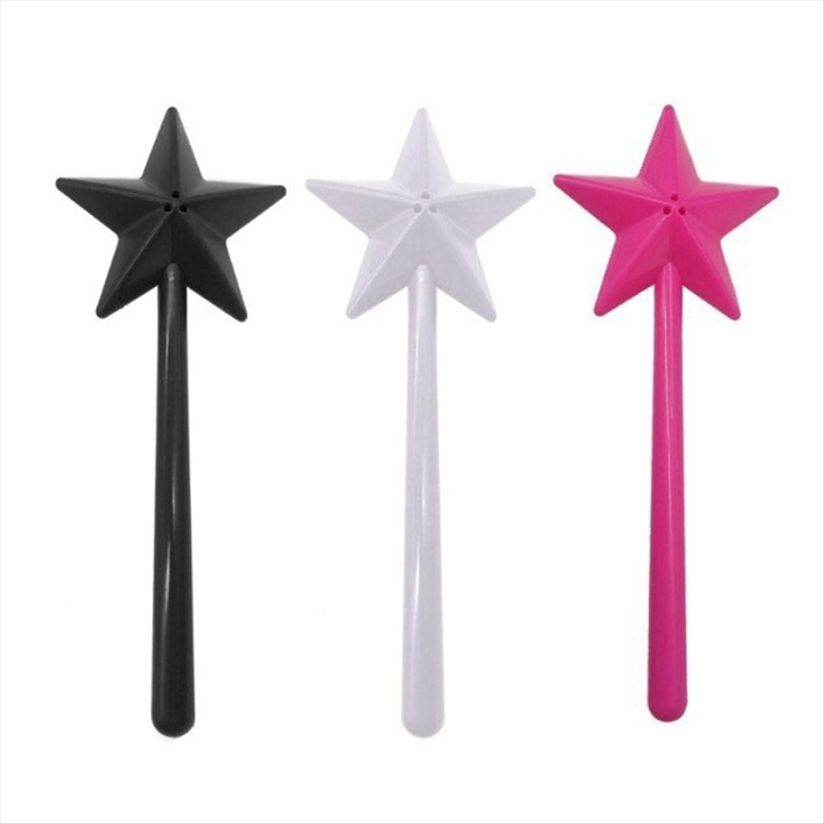 BPQiang Salt and Pepper Shaker Wand Shakers, Black White Pink, Star