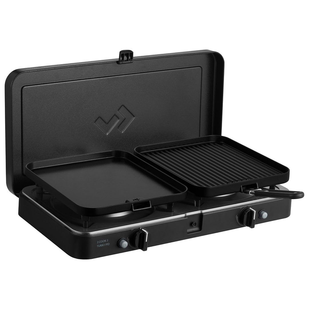 CADAC - 2 Cook 3 Turbo Deluxe - Plástico - Acero - Aluminio - Gas Barbecue - Camping Grill - Negro