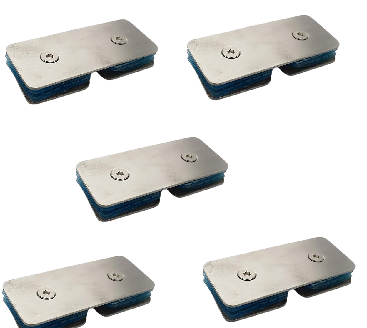 Stainless Steel Glass Bracket with Blue Cushion Pads, Wall Mount Support, L Connector for Glass Fitting (WALL to Glass Connector, 4) — Amazon image 7
