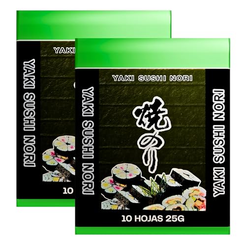 Alga Nori Yakinori – Grado Gold – Algas para Enrollar Sushi – Calidad Premium para Rolls, Onigiri y Cocina Asiática – Pack Laborawi (20 hojas (50 g))